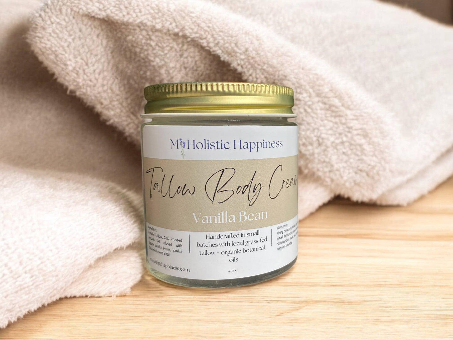 Vanilla Tallow Body Cream - Natural Skin Moisturizer