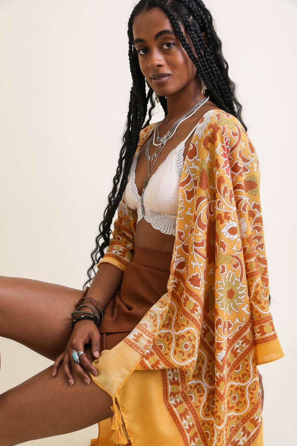 Lightweight Moroccan Tassel Kimono