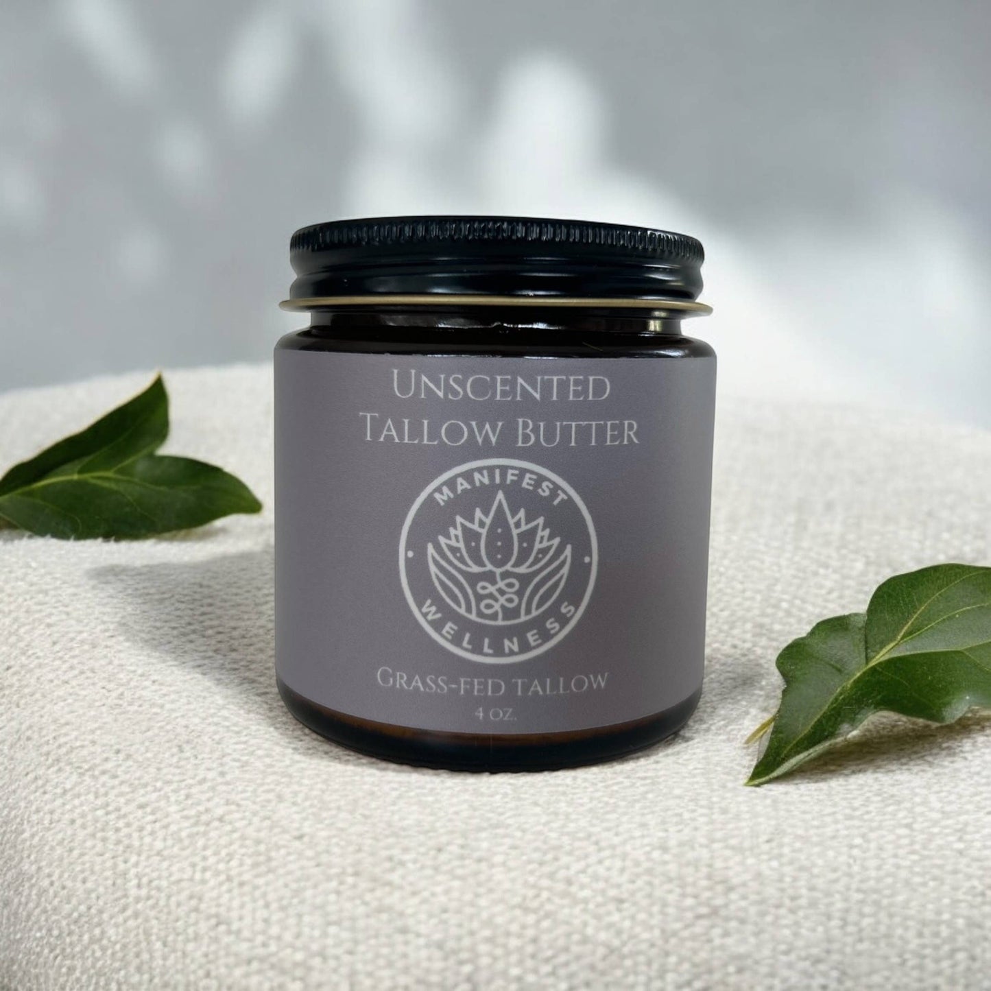 Unscented Tallow Butter, Grassfed & Organic 4 oz.