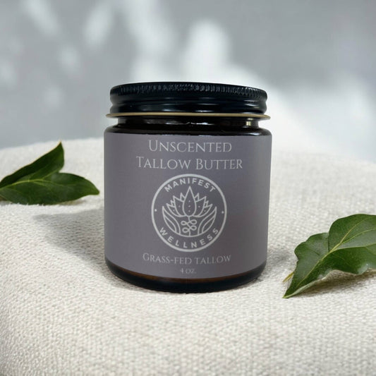 Unscented Tallow Butter, Grassfed & Organic 4 oz.
