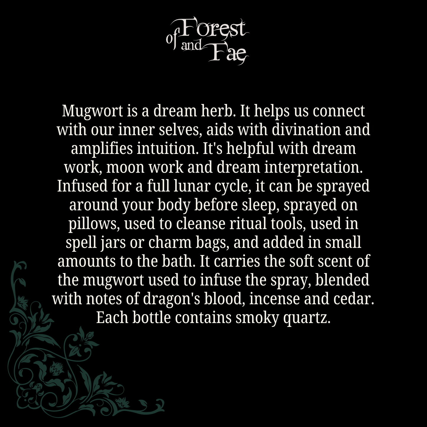 Mugwort Ritual Spray • Crystal Infused • Witchcraft