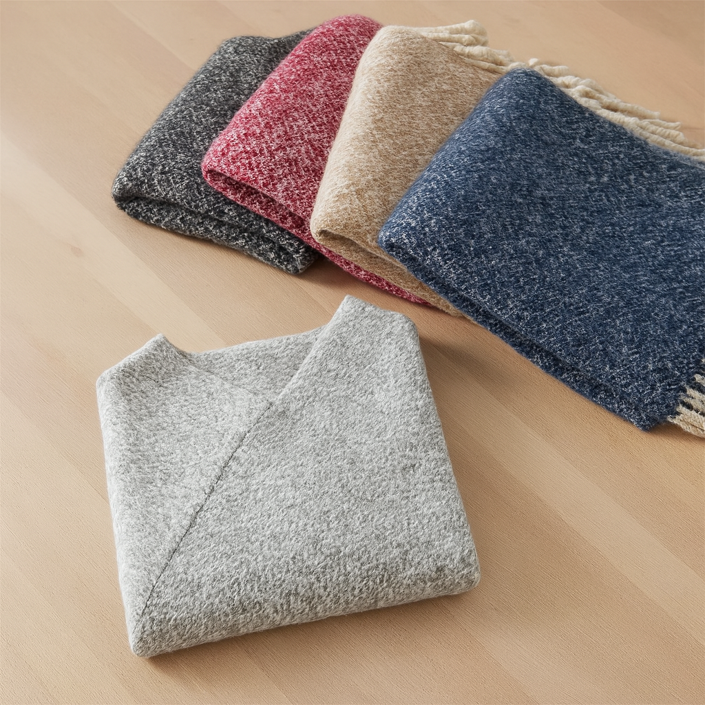 Olive Knit Tasseled Hooded Poncho