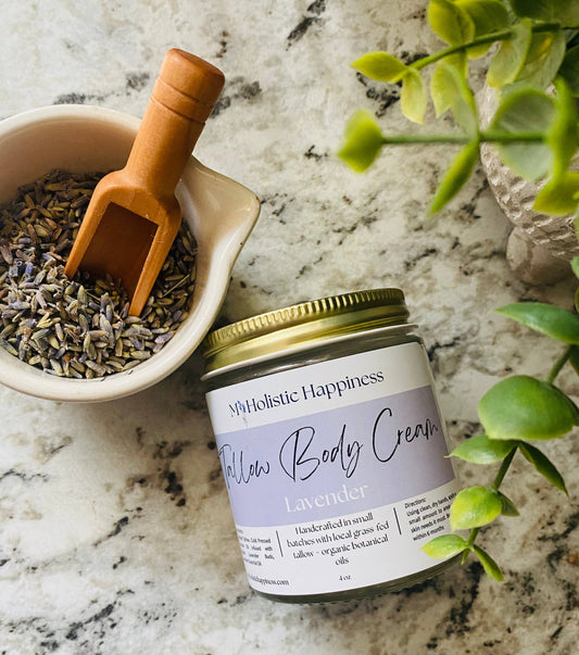 Lavender Tallow Body Cream - Natural Skin Moisturizer