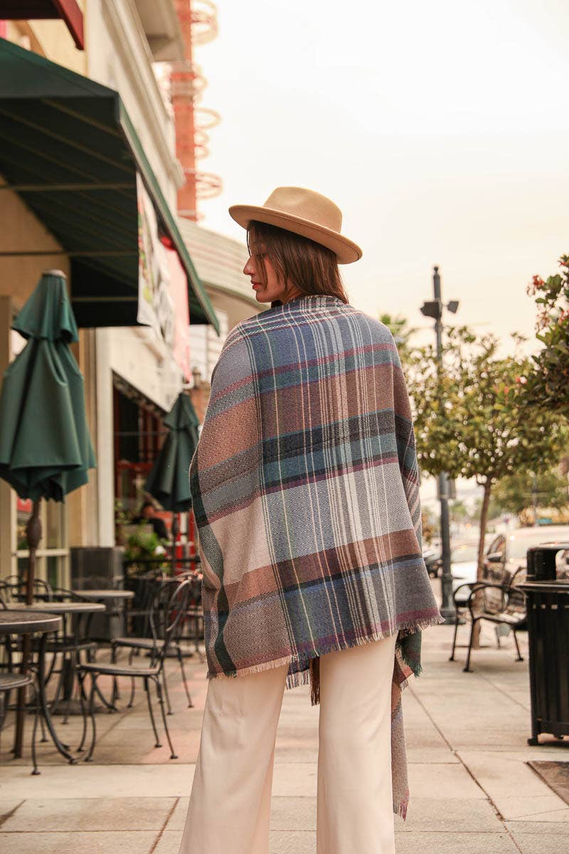 Multicolor Plaid Pocket Wrap