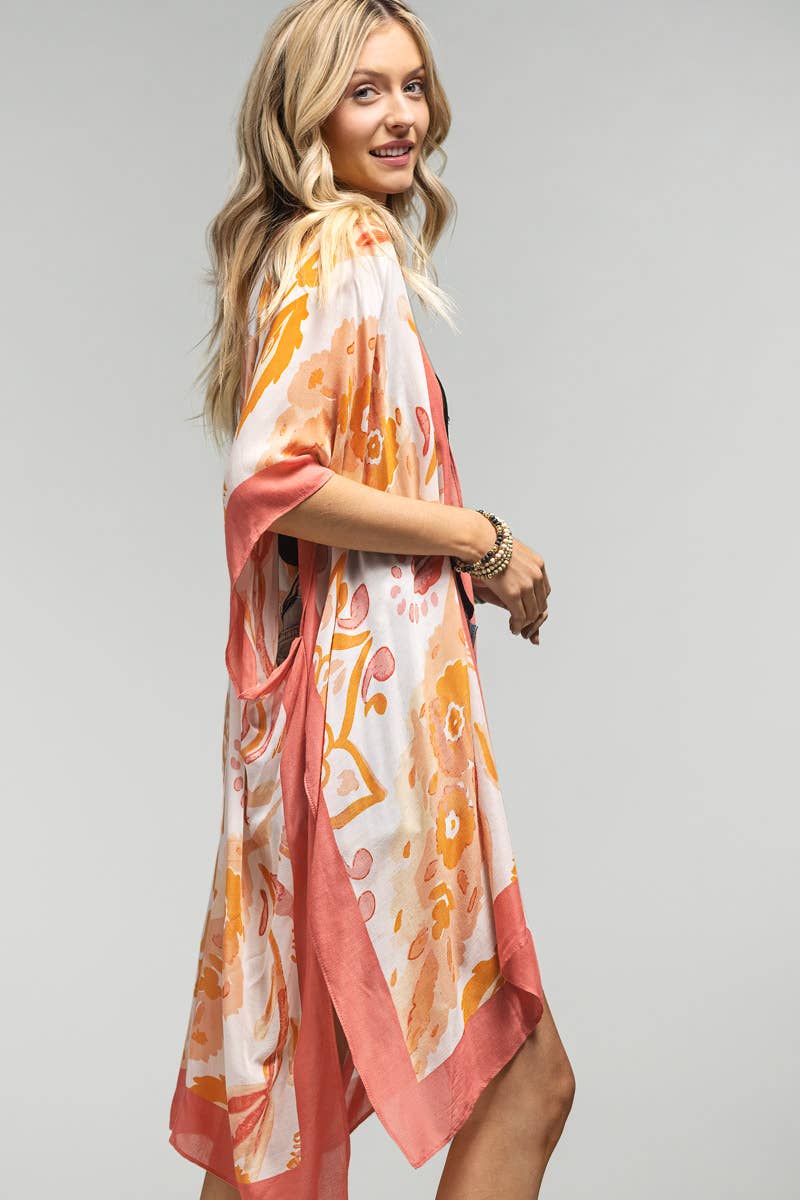 Watercolor Flower Kimono