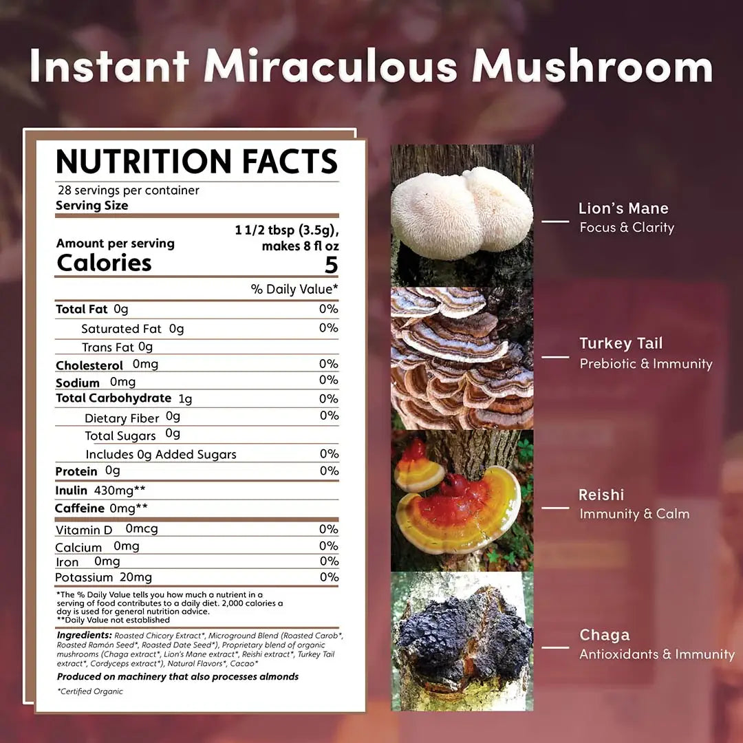 New!! Instant Miraculous Mushrooms Herbal Latte