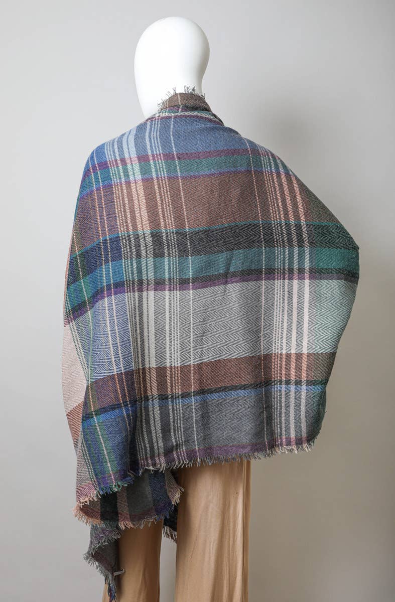 Multicolor Plaid Pocket Wrap
