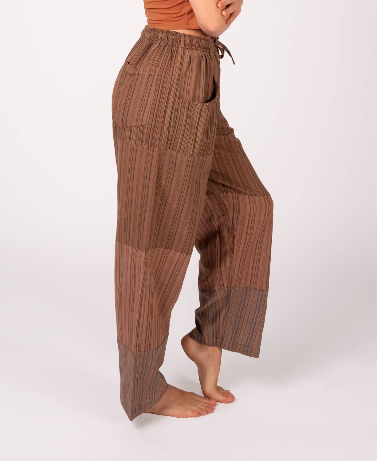 Patchwork Pants - Brown