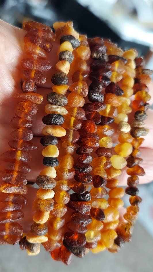 Raw Honey Baltic Amber Adult Stretch Bracelet ♥️ w Tag & COA