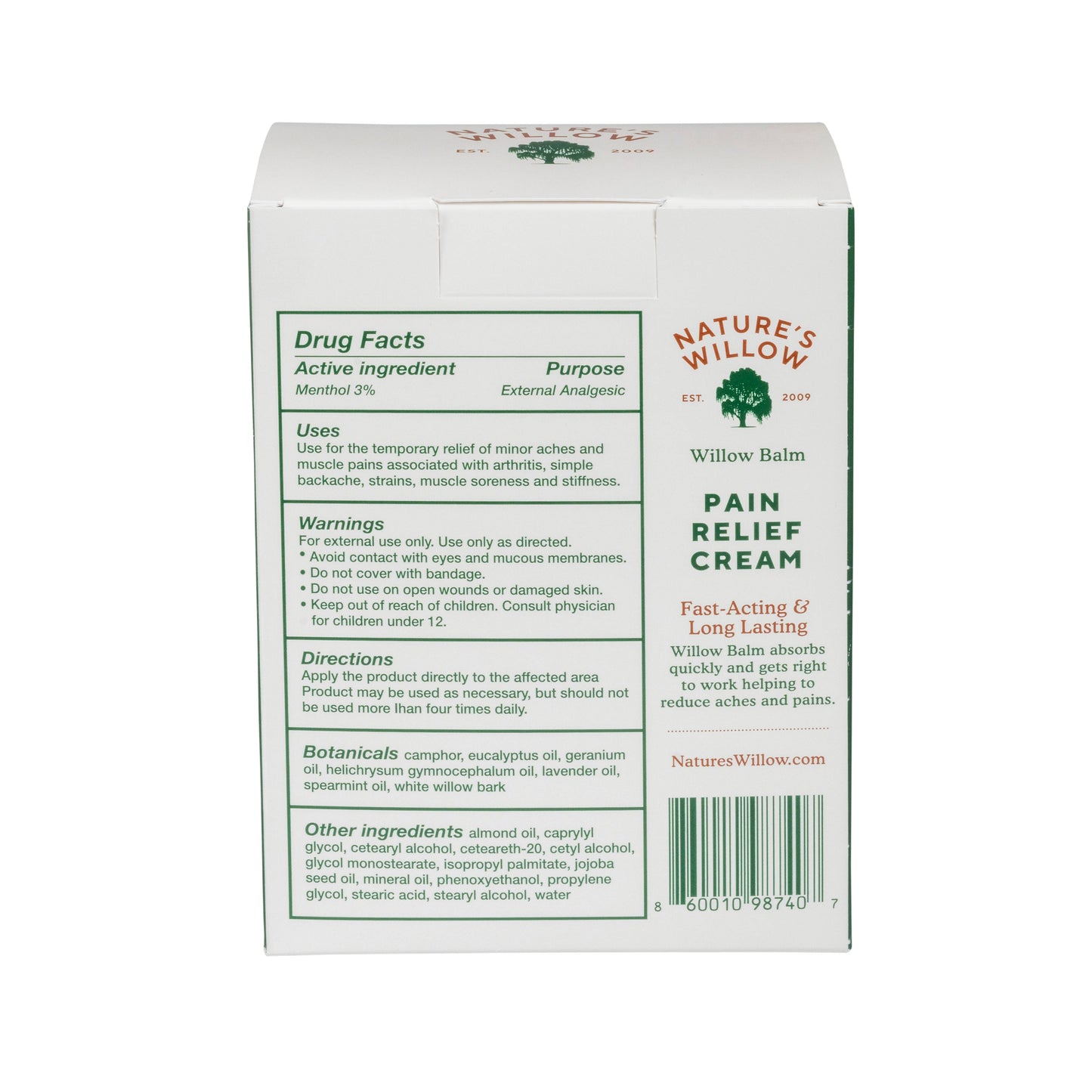 Willow Balm Pain Relief Cream Sample