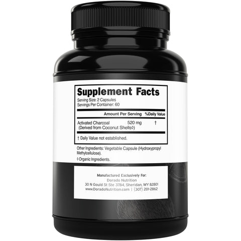 Organic Activated Charcoal Pills From Coconut