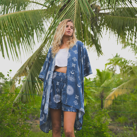 Kimono Blue Lotus Moon-Nova