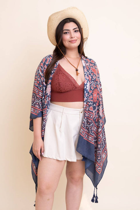 Lightweight Moroccan Tassel Kimono