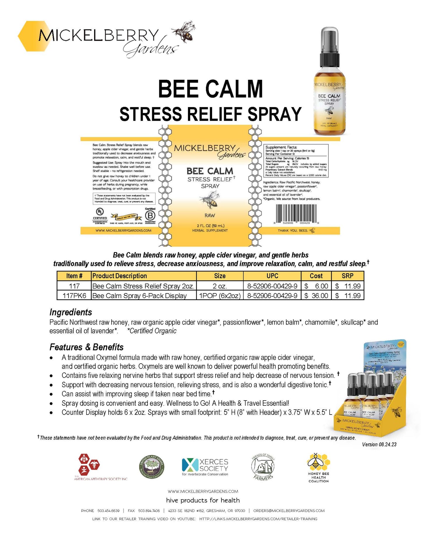 Mickelberry Herbal honey throat Spray