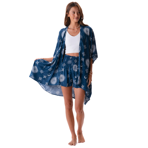 Kimono Blue Lotus Moon-Nova