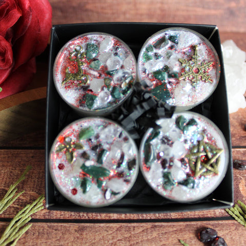 Yule Tealight Crystal Candles, Yuletide, Winter Solstice