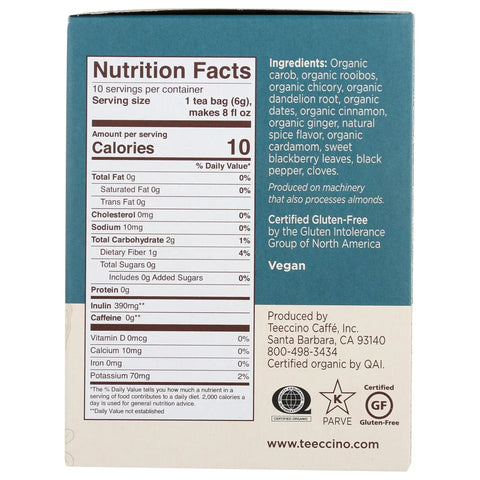 Dandelion Red Chai Roasted Herbal Tea -85% Organic