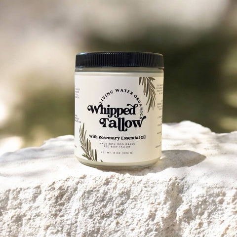 100% Grass Fed Whipped Tallow for Face, Hair, and Skin, Natural Tallow