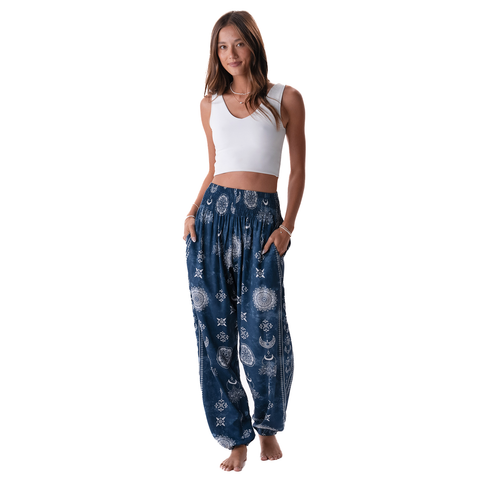 Harem Pants Blue Lotus Moon-Nova