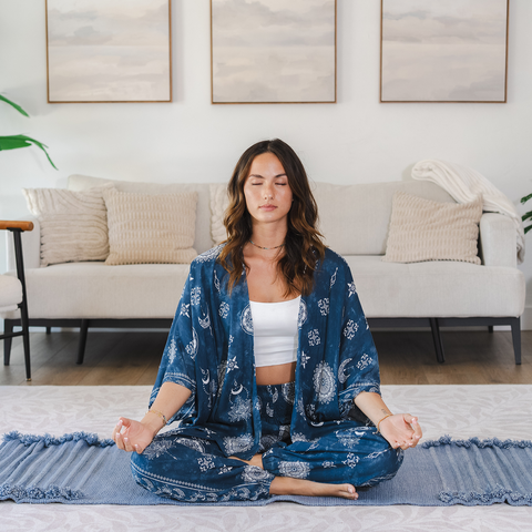Harem Pants Blue Lotus Moon-Nova