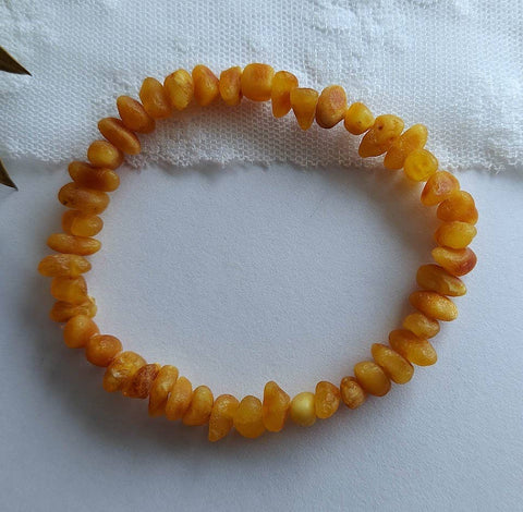 Raw Butter Baltic Amber Adult Stretch Bracelet ♥️ Tag & COA