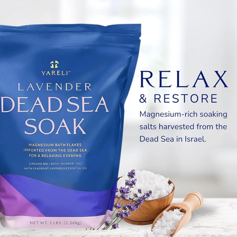 Lavender Dead Sea Magnesium Bath Flakes for Relaxation