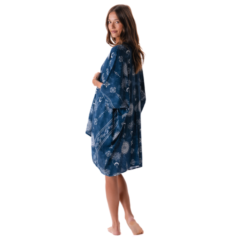 Kimono Blue Lotus Moon-Nova