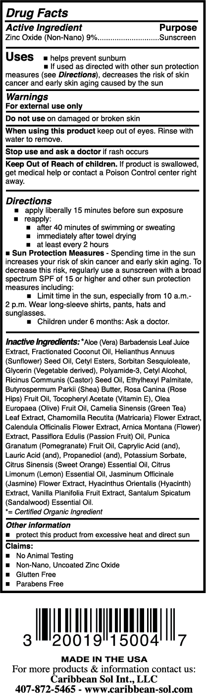 Caribbean Sol Natural Sunscreen SPF 15 - 4oz