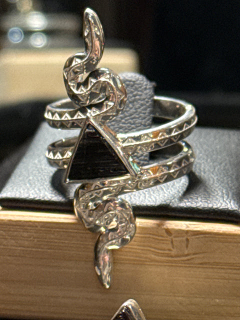 Tourmaline snake diamond shape ring