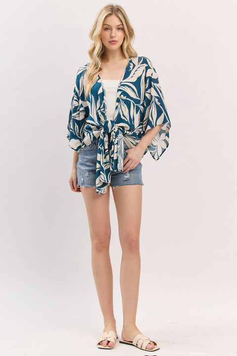 Kimono Blue/Cream Cardigan -