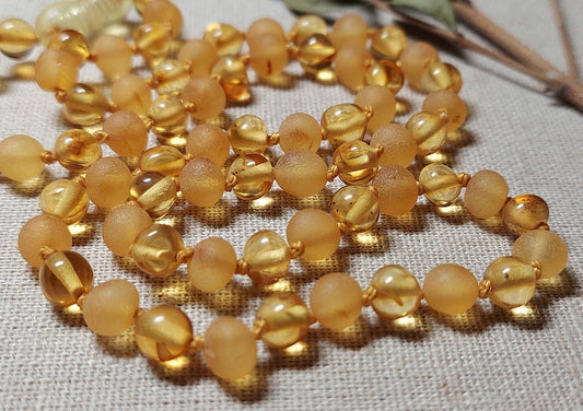 Genuine Lemon Rounded Baltic Amber Child Necklace ♥️ Tag + COA