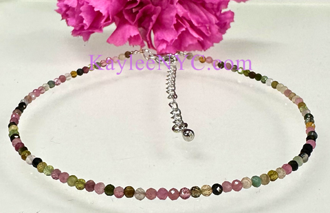 Anklet Pink Tourmaline Crystal