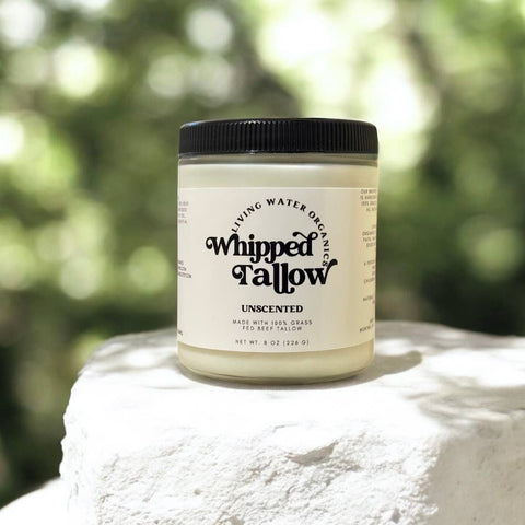 100% Grass Fed Whipped Tallow for Face, Hair, and Skin, Natural Tallow