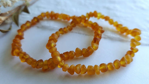 Raw Honey Baltic Amber Adult Stretch Bracelet ♥️ w Tag & COA