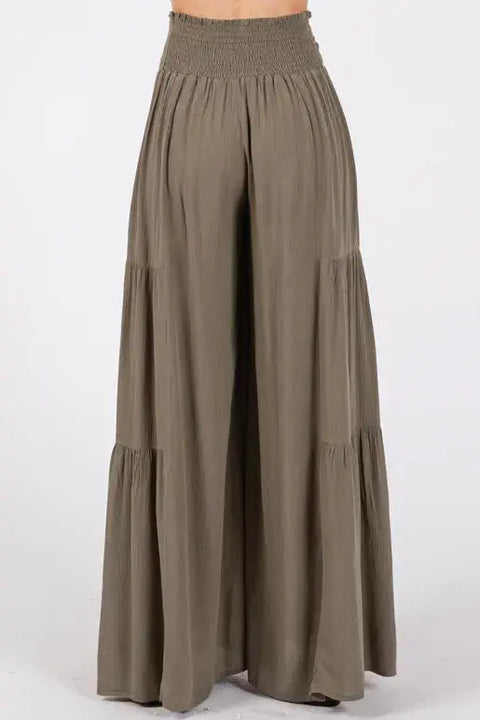Wide leg Ruffle Pants