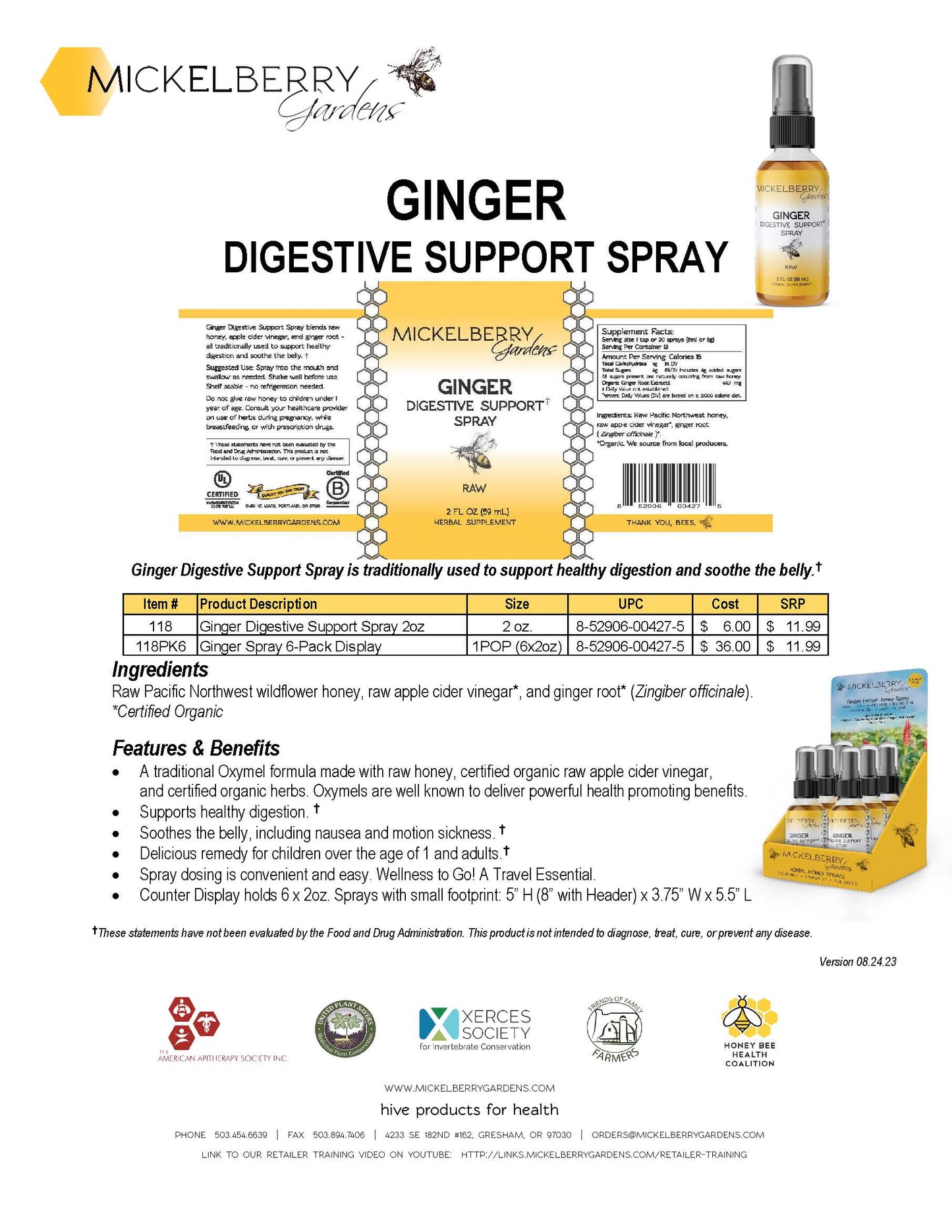 Mickelberry Herbal honey throat Spray