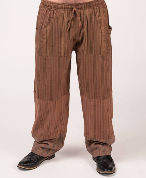Patchwork Pants - Brown