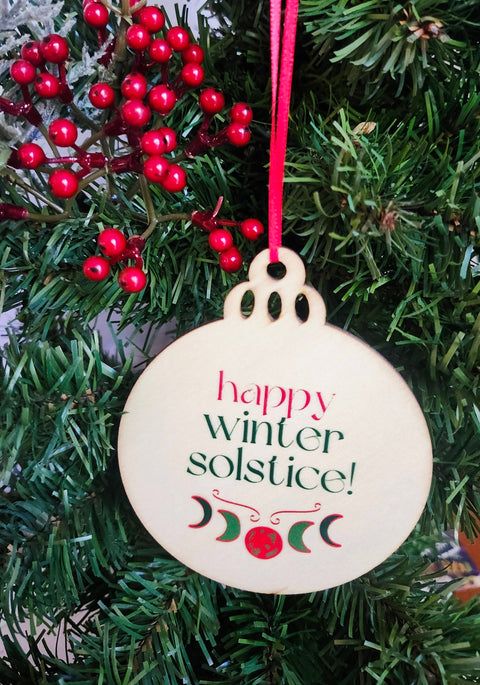 Moon Phase Happy Winter Solstice Yule Solstice Ornament