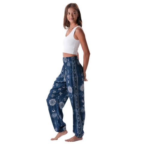 Harem Pants Blue Lotus Moon-Nova