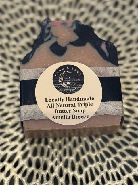 Amelia Breeze Sand & Sage Handmade Triple Butter Soap