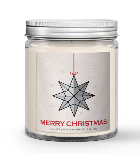Merry Christmas Star Christmas Candle - Soy Christmas Candle