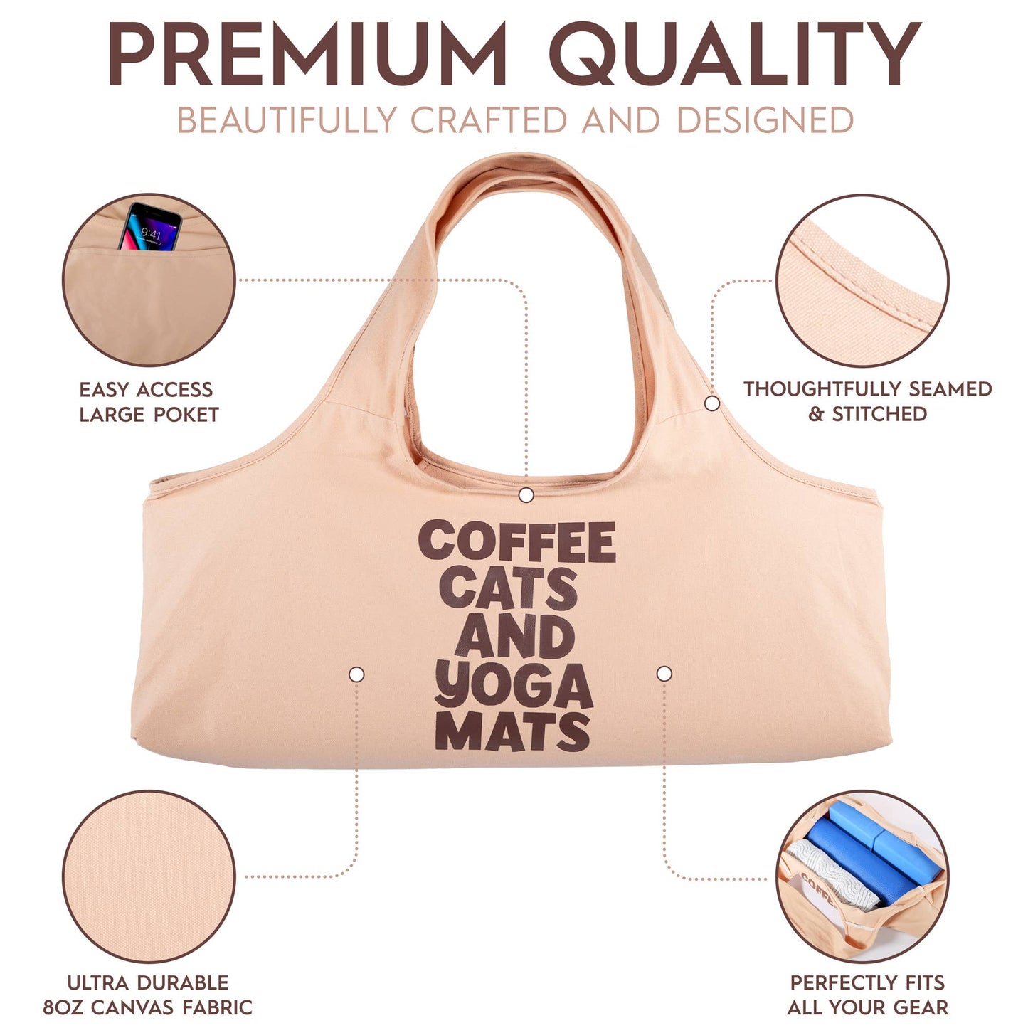 Coffee Cats And Yoga Mats Yoga Bag