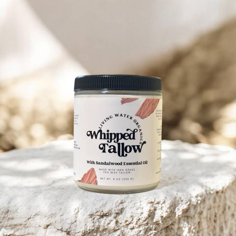 100% Grass Fed Whipped Tallow for Face, Hair, and Skin, Natural Tallow