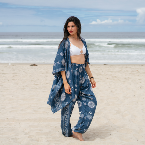 Harem Pants Blue Lotus Moon-Nova