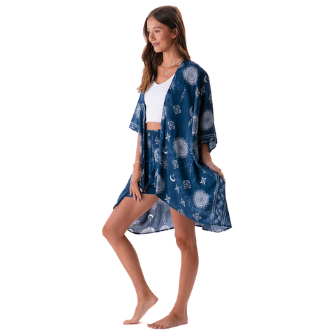 Kimono Blue Lotus Moon-Nova