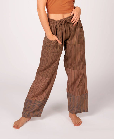Patchwork Pants - Brown