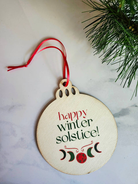 Moon Phase Happy Winter Solstice Yule Solstice Ornament