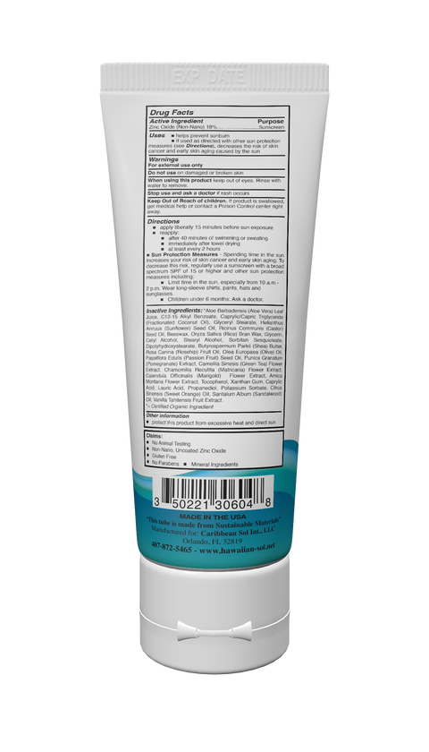 Hawaiian Sol Natural Sunscreen SPF 30 - 4oz