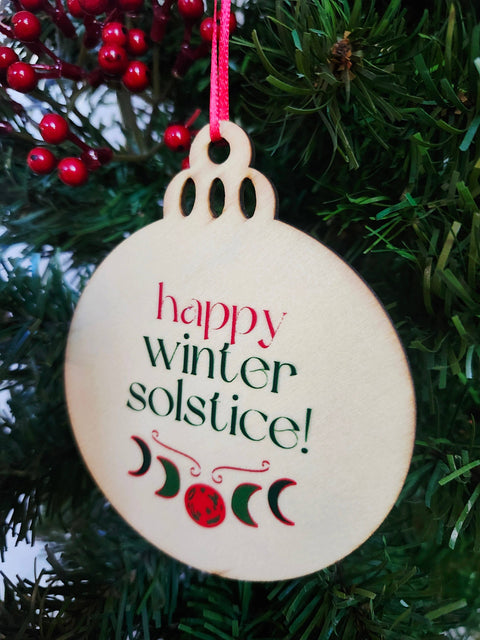 Moon Phase Happy Winter Solstice Yule Solstice Ornament