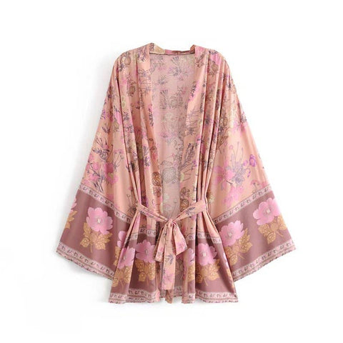 Boho Luna Floral Print Kimono Robe